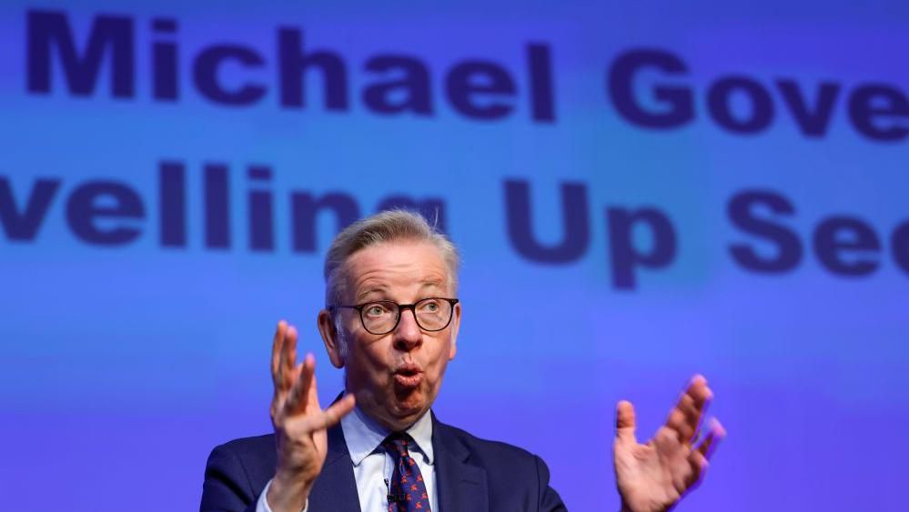 Conservative minister Michael Gove giving a speech