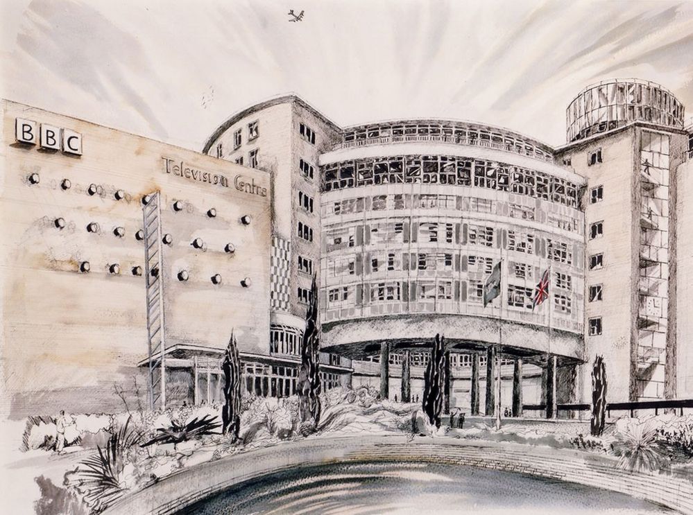 a sketch of BBC Television Centre
