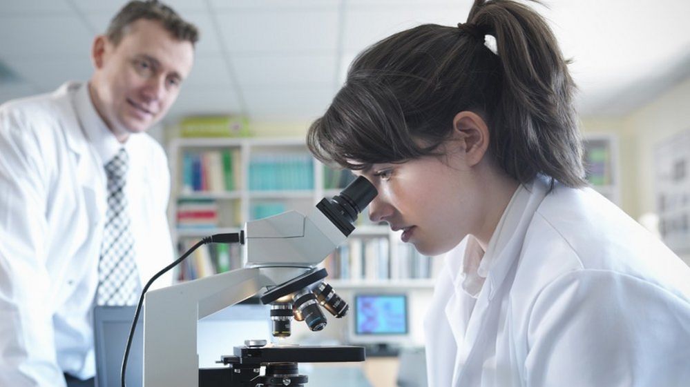 Student in lab