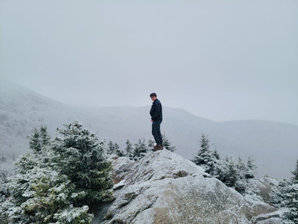 Man in a snowy landscape
