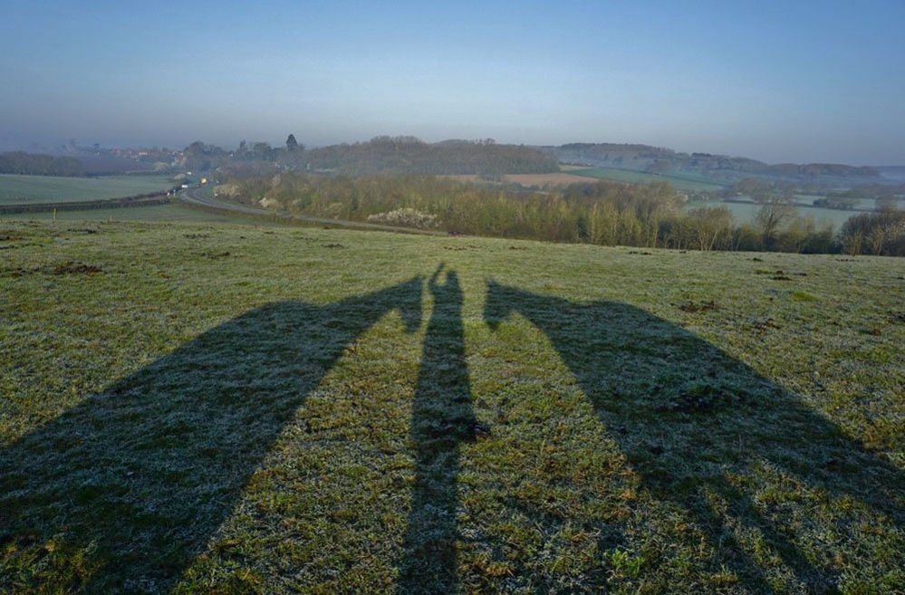Shadows on a field in Gloucestershire