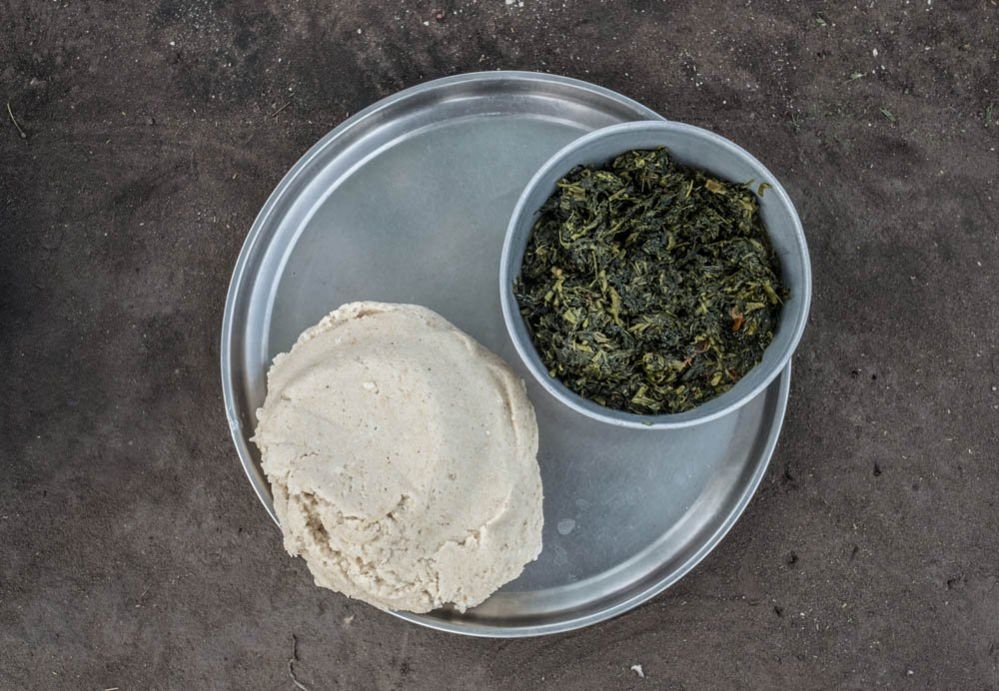 A meal is served in the Palorinya refugee camp