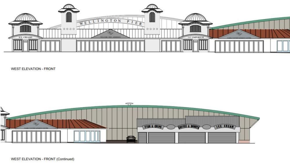 Architects drawings of proposed expansion of pier building