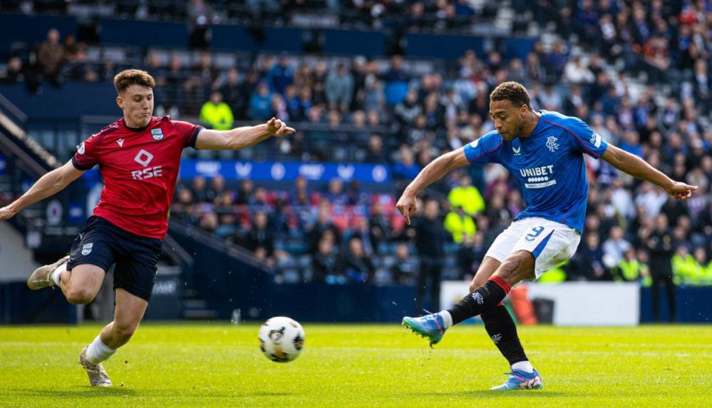 Cyriel Dessers scores against Ross County