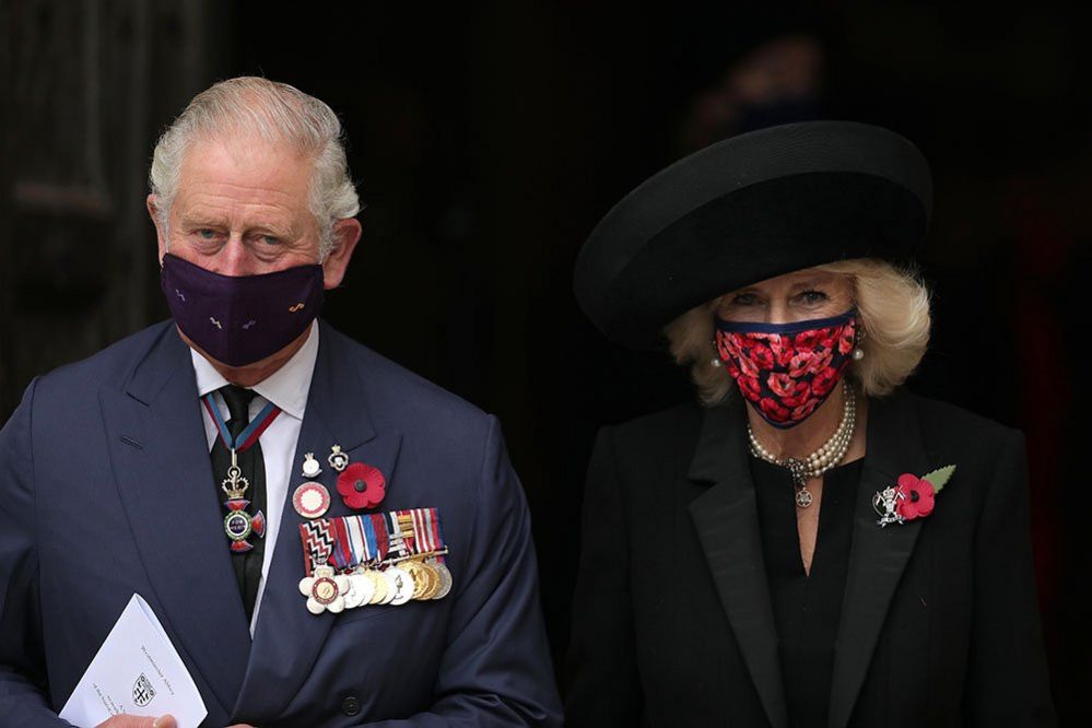 The Prince of Wales and the Duchess of Cornwall leave Westminster Abbey in London