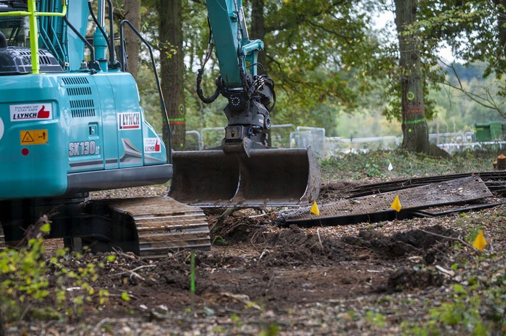 Soil being scraped from the donor site