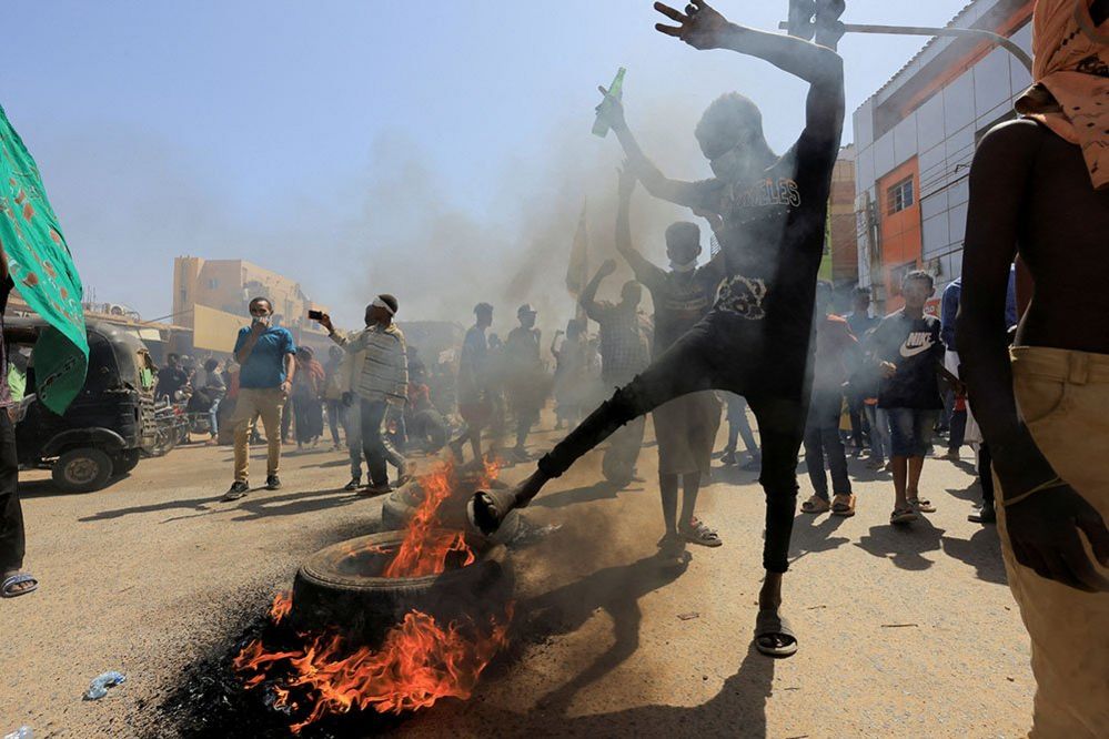 Protesters in Khartoum