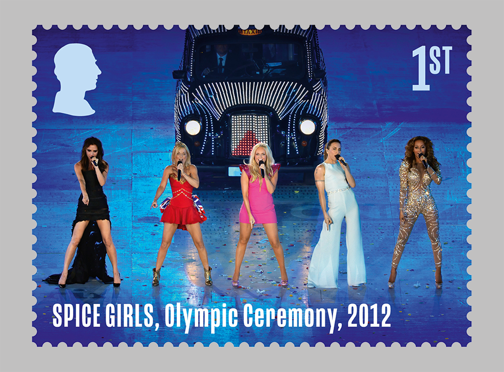 A stamp featuring the Spice Girls