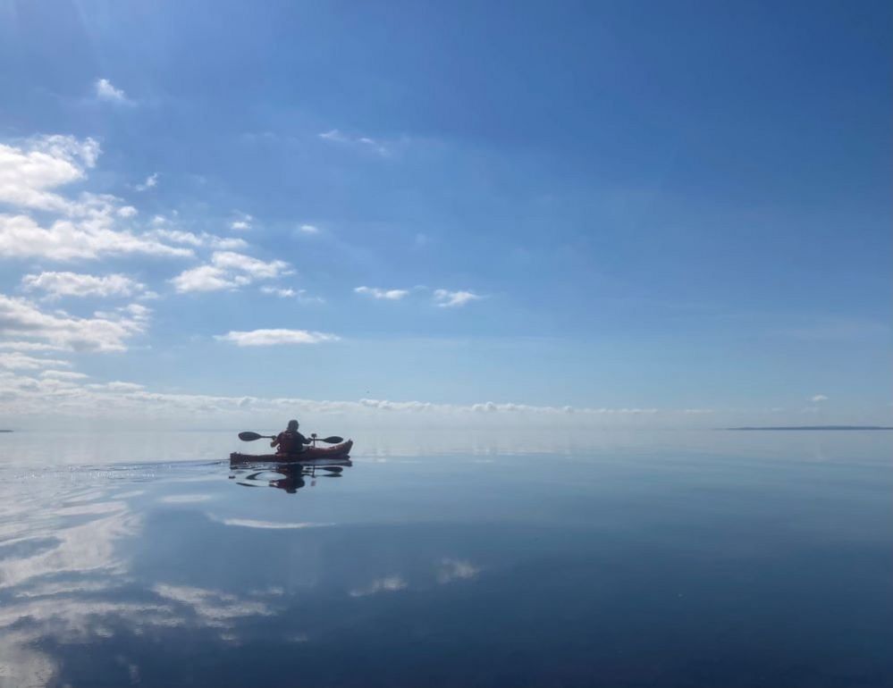 A kayak on a lake
