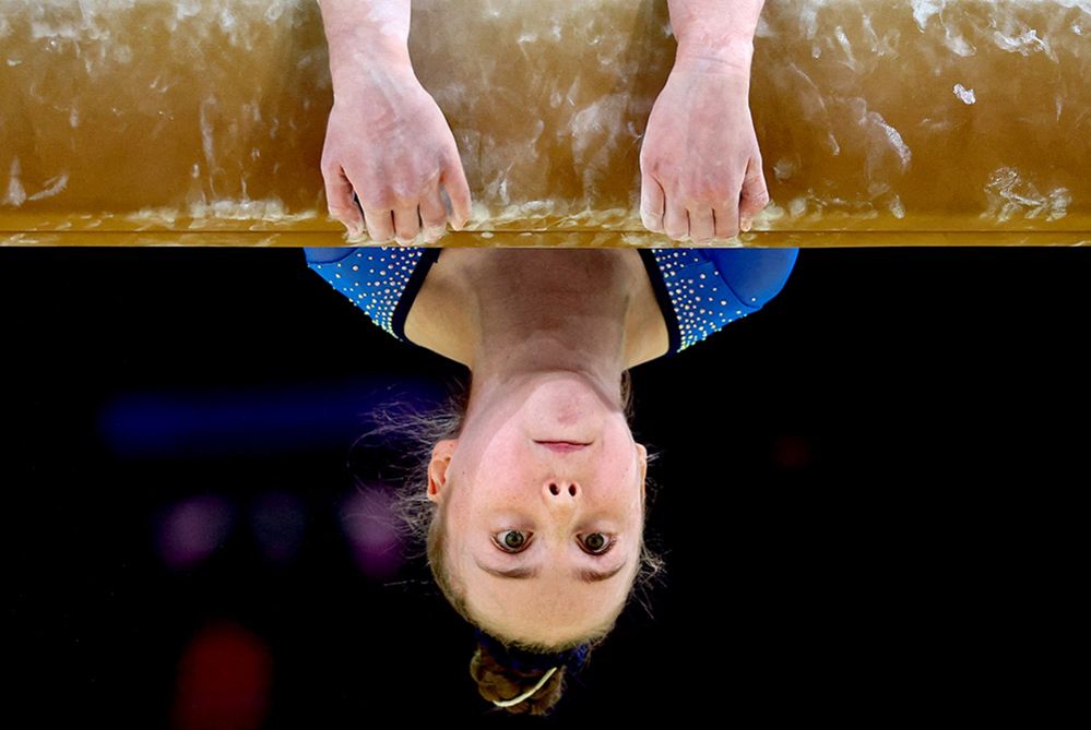 Eilidh Gorrell in action on the balance beam