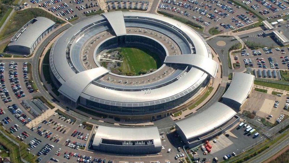Aerial view showing Government Communications Headquarters (GCHQ) in Cheltenham