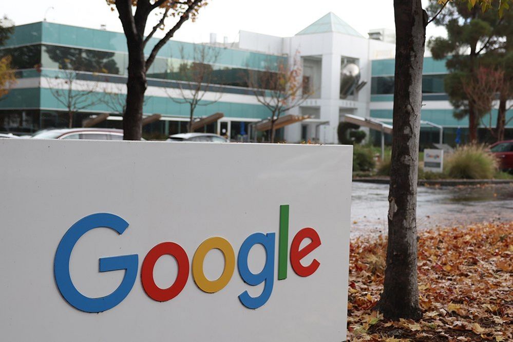 A Google sign is pictured in front of Googleplex headquarters at Mountain View in California on 19 December 2023