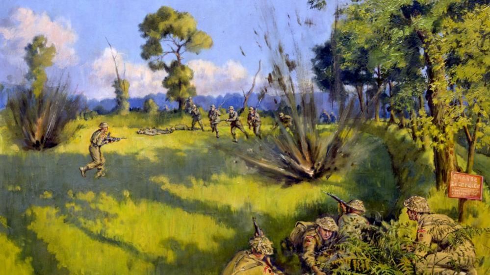 Painting depicting Bates' charge