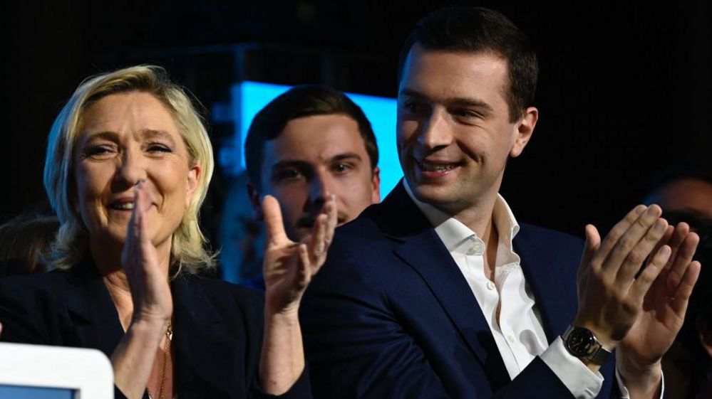 French far-right Rassemblement National (RN) party's President and RN leading candidate for the European union (EU) parliamentary elections Jordan Bardella