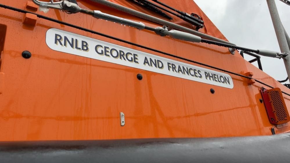 George and Frances Phelon lifeboat name plaque