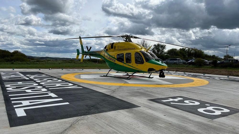 Wiltshire Air Ambulance sites on the new helipad