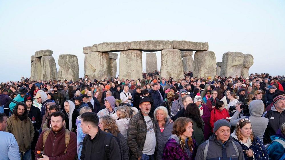 Crowd in front of Stonehenge