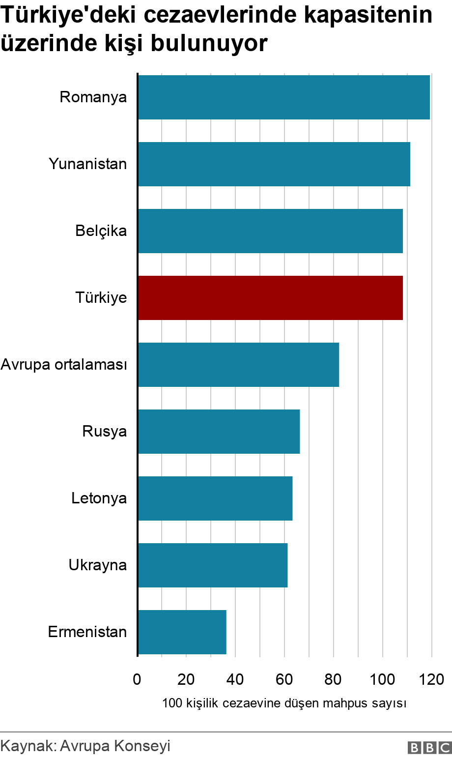 Avrupa Kurulu: Türkiye 2020'de nüfusa oranla cezaevine girişlerde birinci sırada