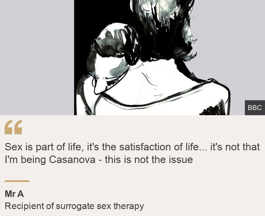 "Sex is part of life, it's the satisfaction of life... it's not that I'm being Casanova - this is not the issue", Source: Mr A, Source description: Recipient of surrogate sex therapy, Image: Woman and man embracing