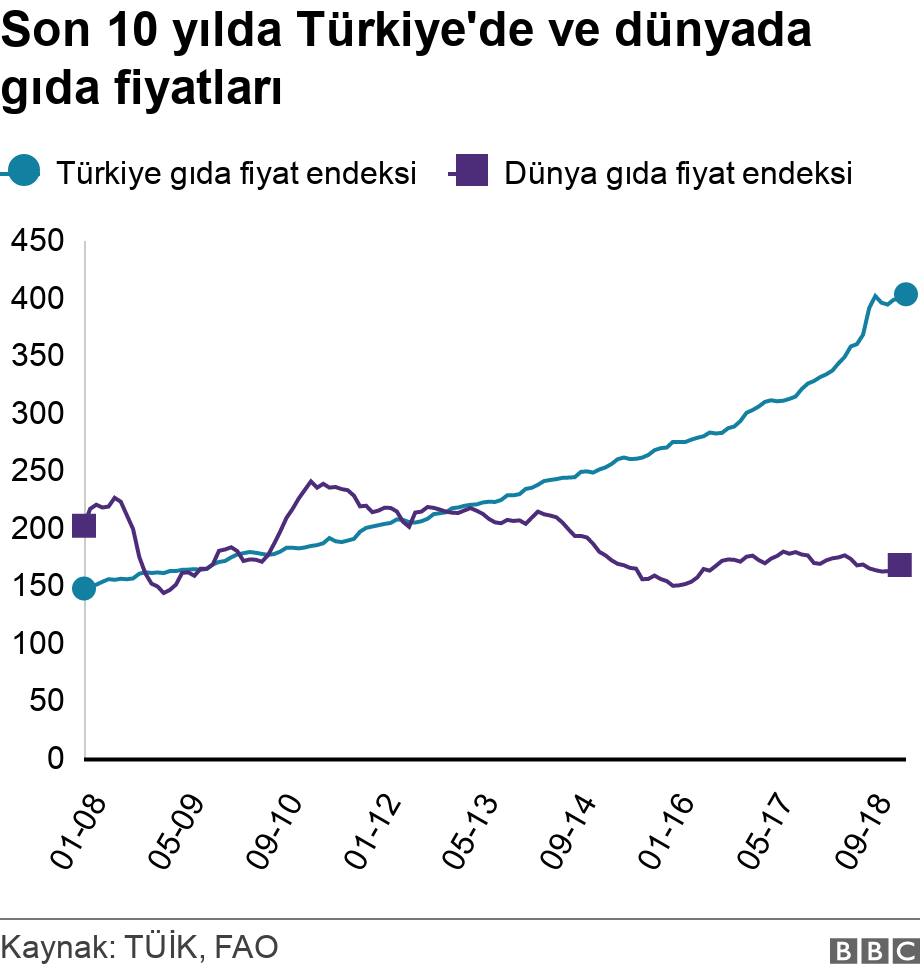 Son 10 yılda Türkiye'de ve dünyada gıda fiyatları. .  .