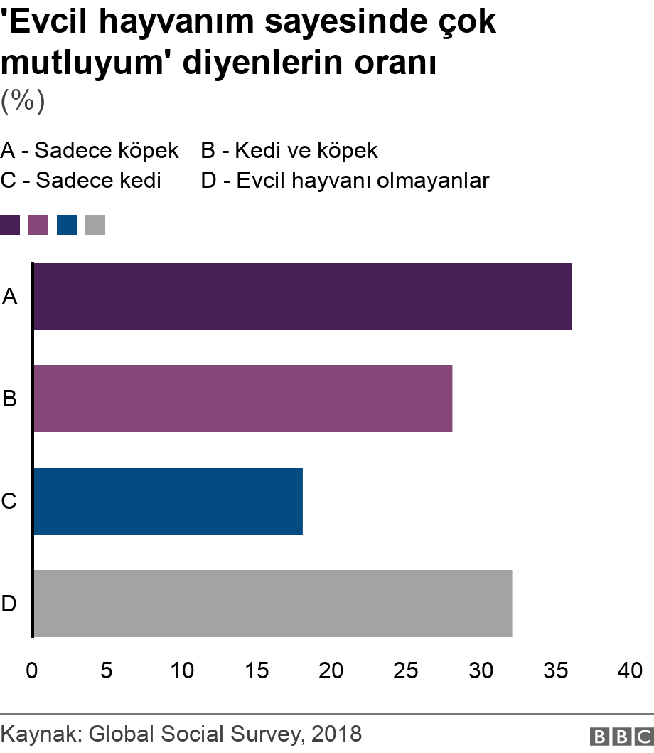 'Evcil hayvanım sayesinde çok mutluyum' diyenlerin oranı. (%). .