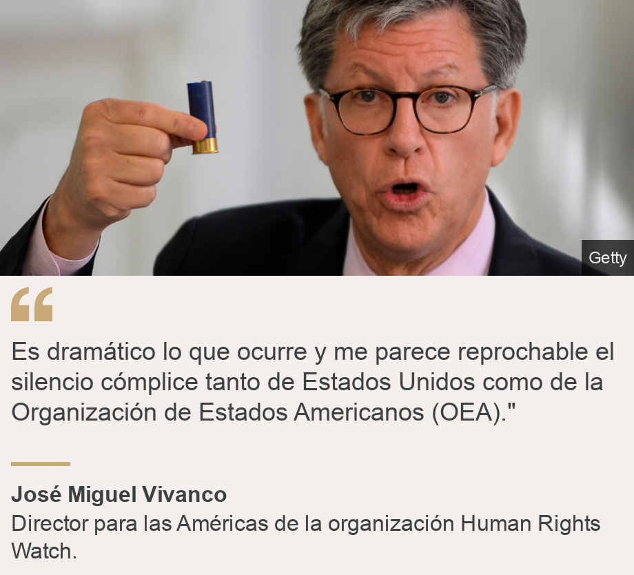 "Es dramático lo que ocurre y me parece reprochable el silencio cómplice tanto de Estados Unidos como de la Organización de Estados Americanos (OEA)."", Source: José Miguel Vivanco, Source description: Director para las Américas de la organización Human Rights Watch., Image: José Miguel Vivanco