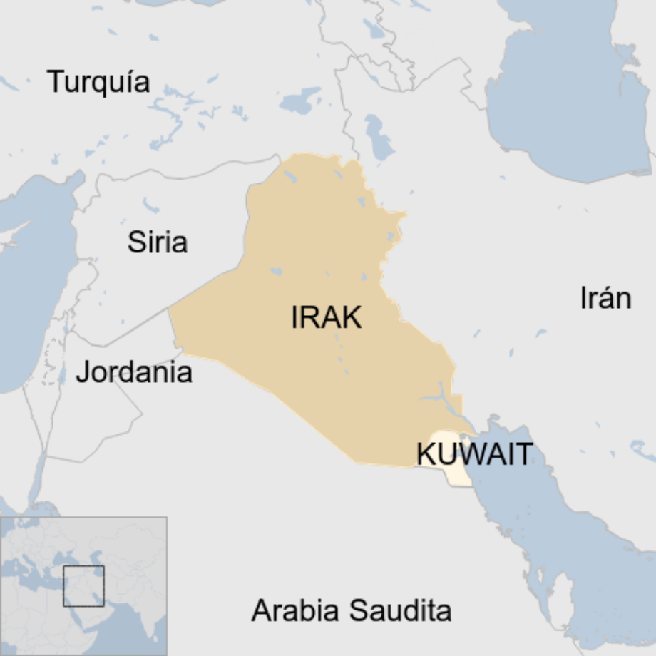 Map: Irak y Kuwait