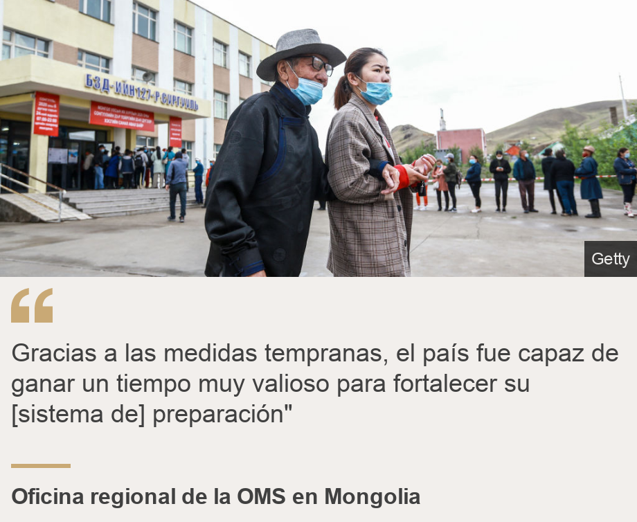 &quot;Gracias a las medidas tempranas, el país fue capaz de ganar un tiempo muy valioso para fortalecer su [sistema de] preparación&quot;&quot;, Source: Oficina regional de la OMS en Mongolia, Source description: , Image: 