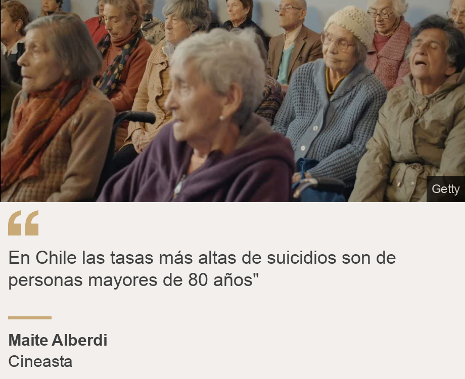 "En Chile las tasas más altas de suicidios son de personas mayores de 80 años"", Source: Maite Alberdi, Source description: Cineasta, Image: 