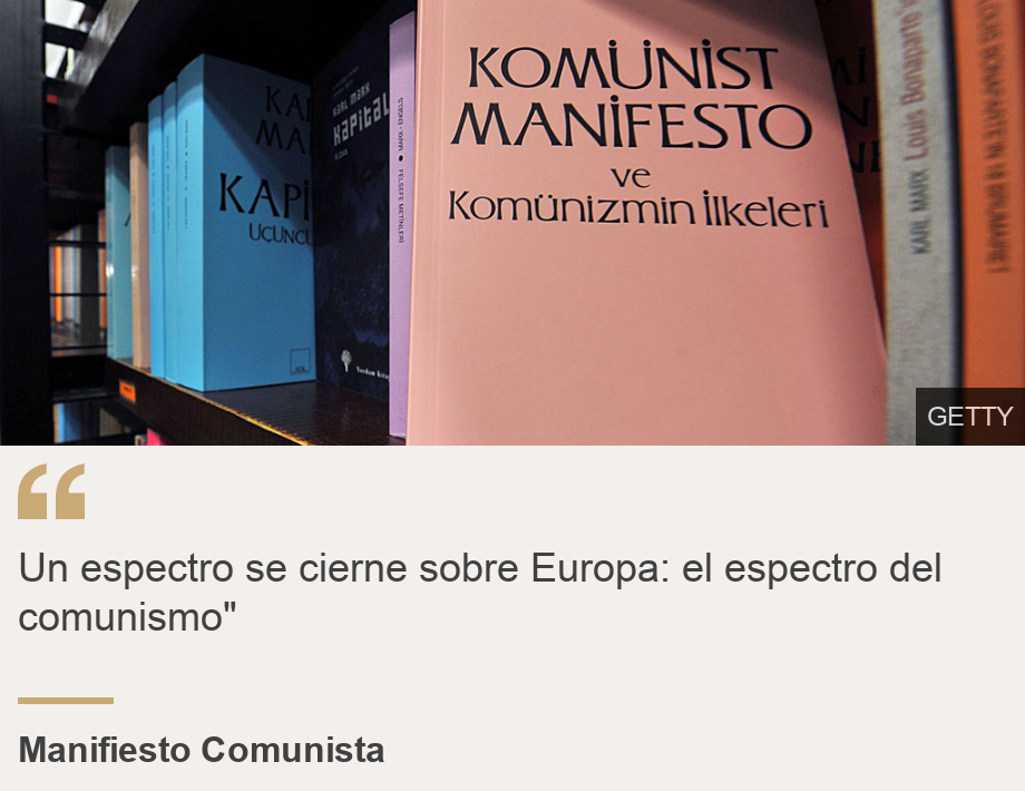 "Un espectro se cierne sobre Europa: el espectro del comunismo"", Source: Manifiesto Comunista, Source description: , Image: Manifiesto Comunista libro