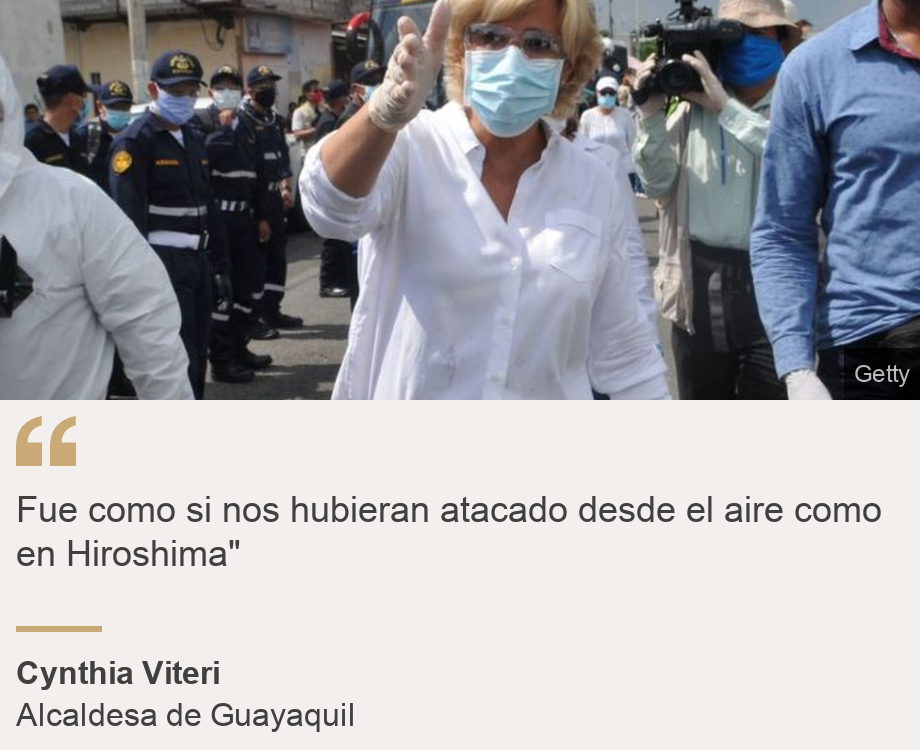 "Fue como si nos hubieran atacado desde el aire como en Hiroshima"", Source: Cynthia Viteri , Source description: Alcaldesa de Guayaquil, Image: 