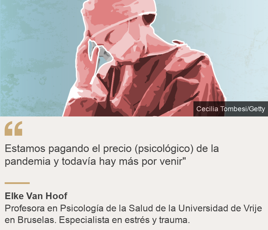 "Estamos pagando el precio (psicológico) de la pandemia y todavía hay más por venir"", Source: Elke Van Hoof, Source description: Profesora en Psicología de la Salud de la Universidad de Vrije en Bruselas. Especialista en estrés y trauma., Image: 