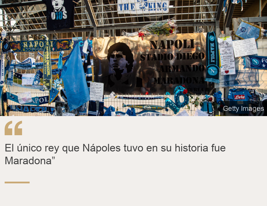 "El único rey que Nápoles tuvo en su historia fue Maradona”", Source: , Source description: , Image: 