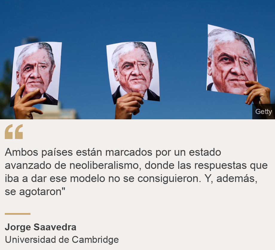 "Ambos países están marcados por un estado avanzado de neoliberalismo, donde las respuestas que iba a dar ese modelo no se consiguieron. Y, además, se agotaron"", Source: Javier Saavedra, Source description: Universidad de Cambridge, Image: 