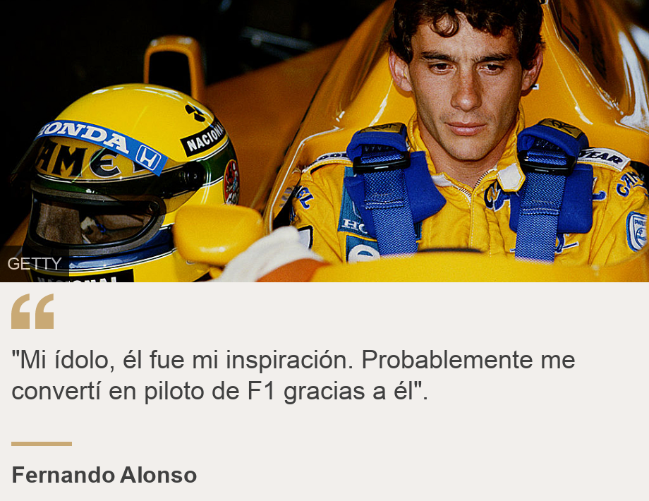 ""Mi ídolo, él fue mi inspiración. Probablemente me convertí en piloto de F1 gracias a él".", Source: Fernando Alonso, Source description: , Image: Senna en su época con Lotus.