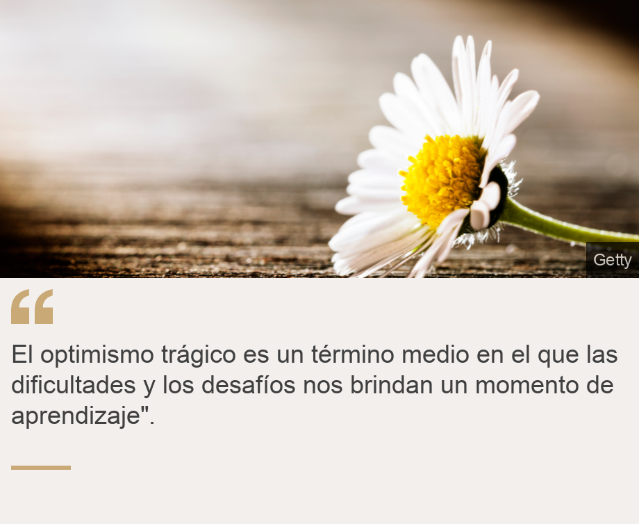 "El optimismo trágico es un término medio en el que las dificultades y los desafíos nos brindan un momento de aprendizaje".", Source: , Source description: , Image: flor