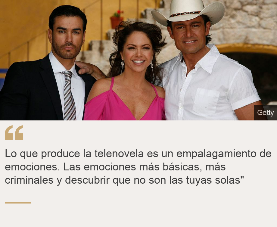 "Lo que produce la telenovela es un empalagamiento de emociones. Las emociones más básicas, más criminales y descubrir que no son las tuyas solas"", Source: , Source description: , Image: 