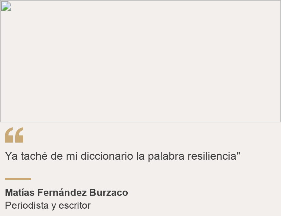 "Ya taché de mi diccionario la palabra resiliencia"", Source: Matías Fernández Burzaco, Source description: Periodista y escritor, Image: 