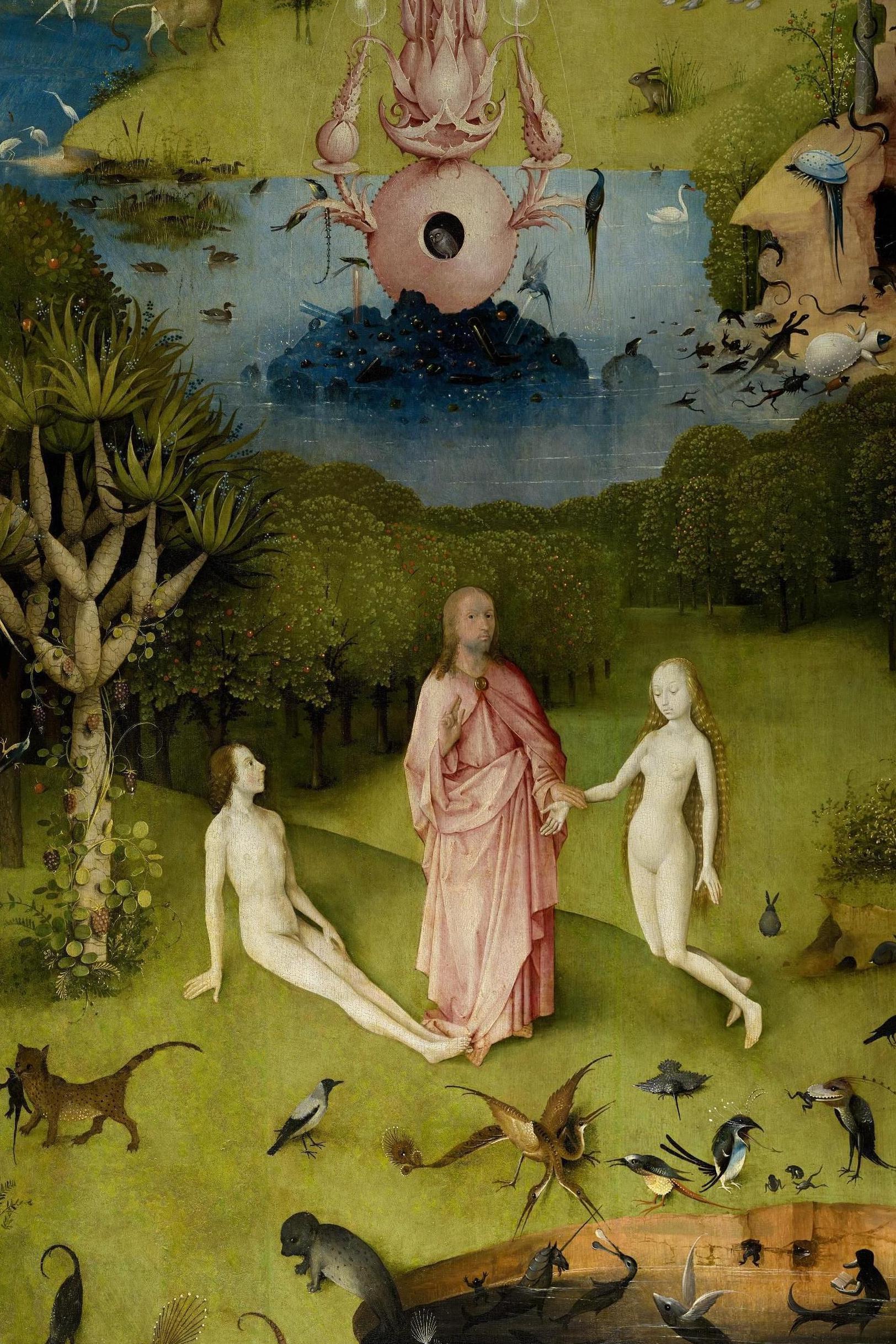 Jardim do Éden, em obra de 1500 de Hieronymus Bosch