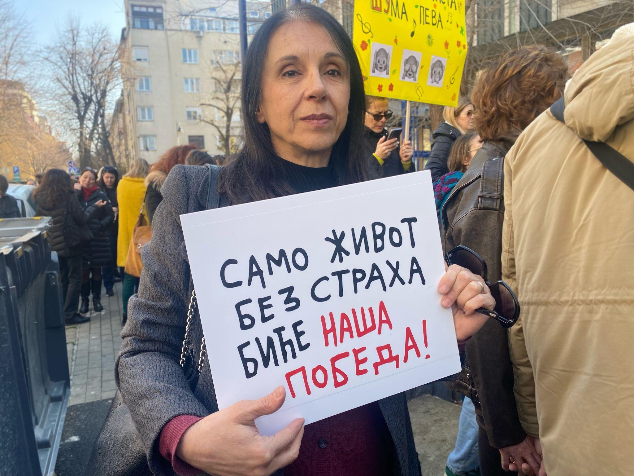 Ljiljana Stevanović na protestu u Beogradu