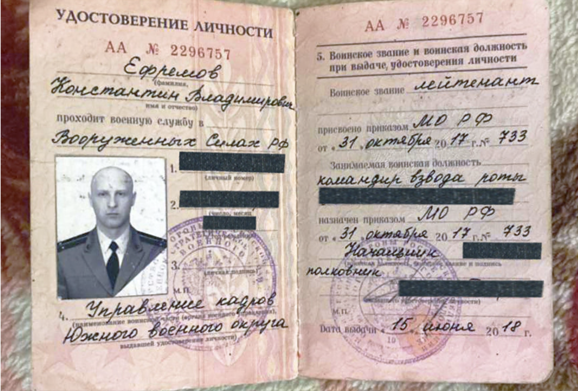 Documentos de Konstantin Yefremov