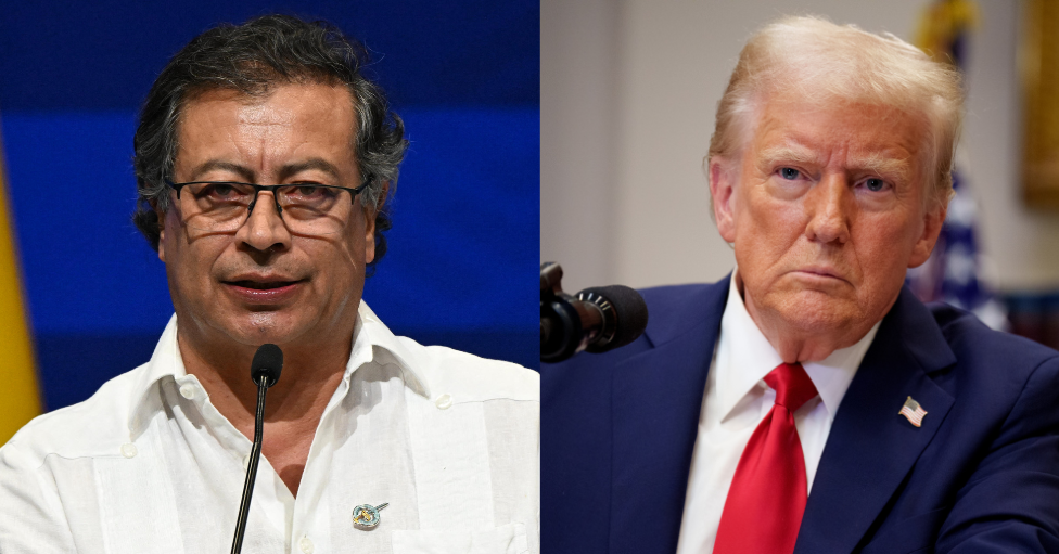 Retrato compuesto de Gustavo Petro y Donald Trump.