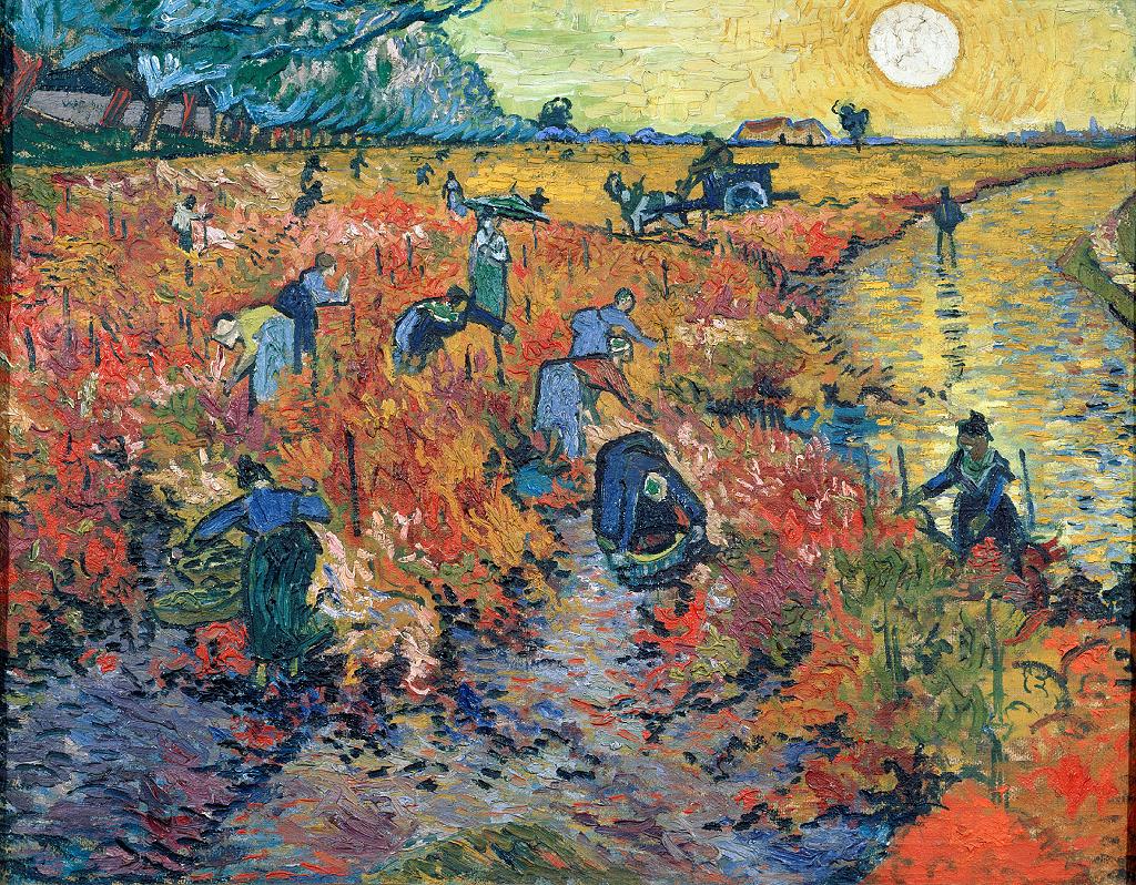 El viñedo rojo cerca de Arlés (La vigne rouge), Vincent van Gogh, 1888.