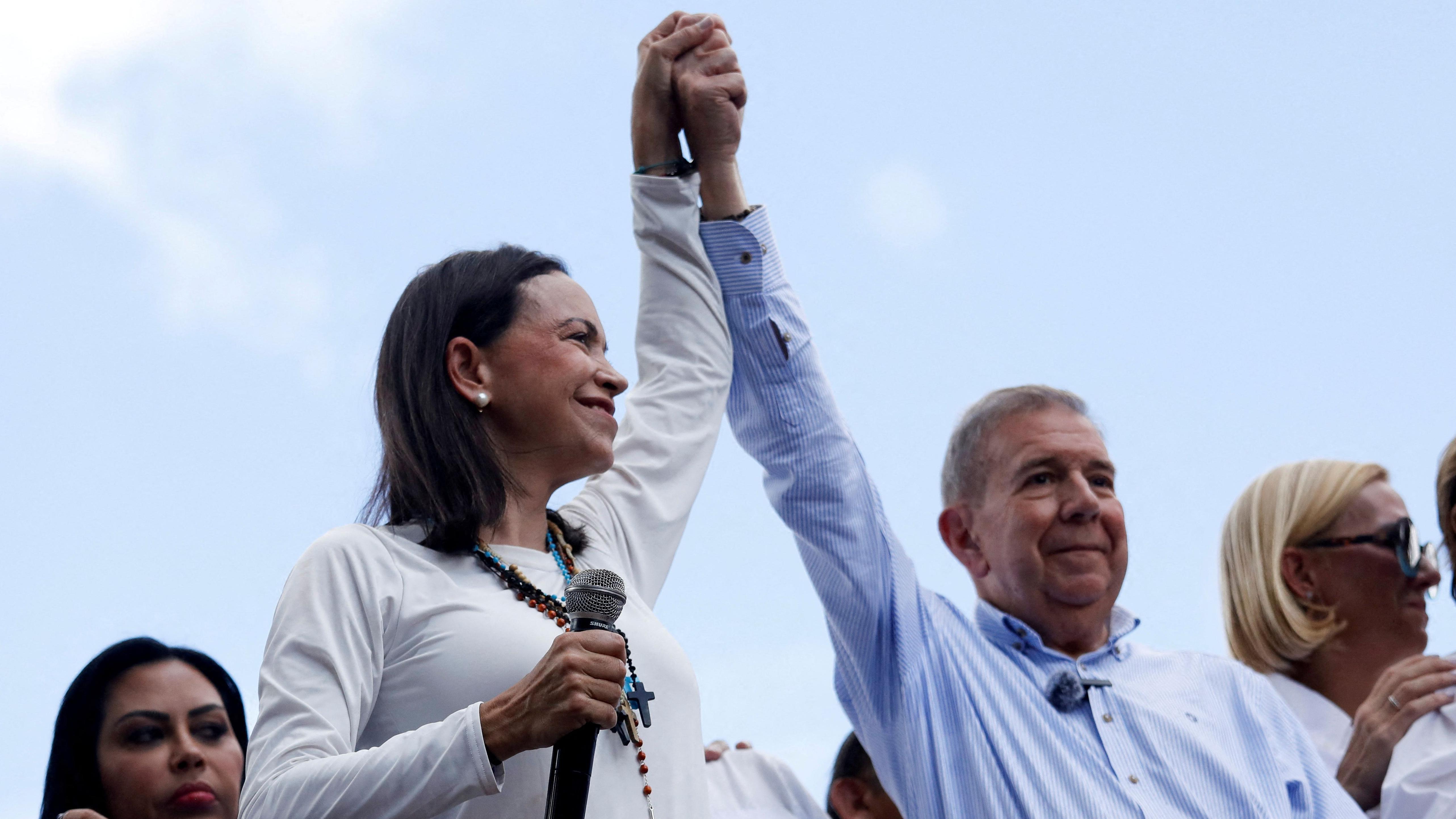 María Corina Machado y Edmundo González en Caracas en una imagen del 30 de julio de 2024