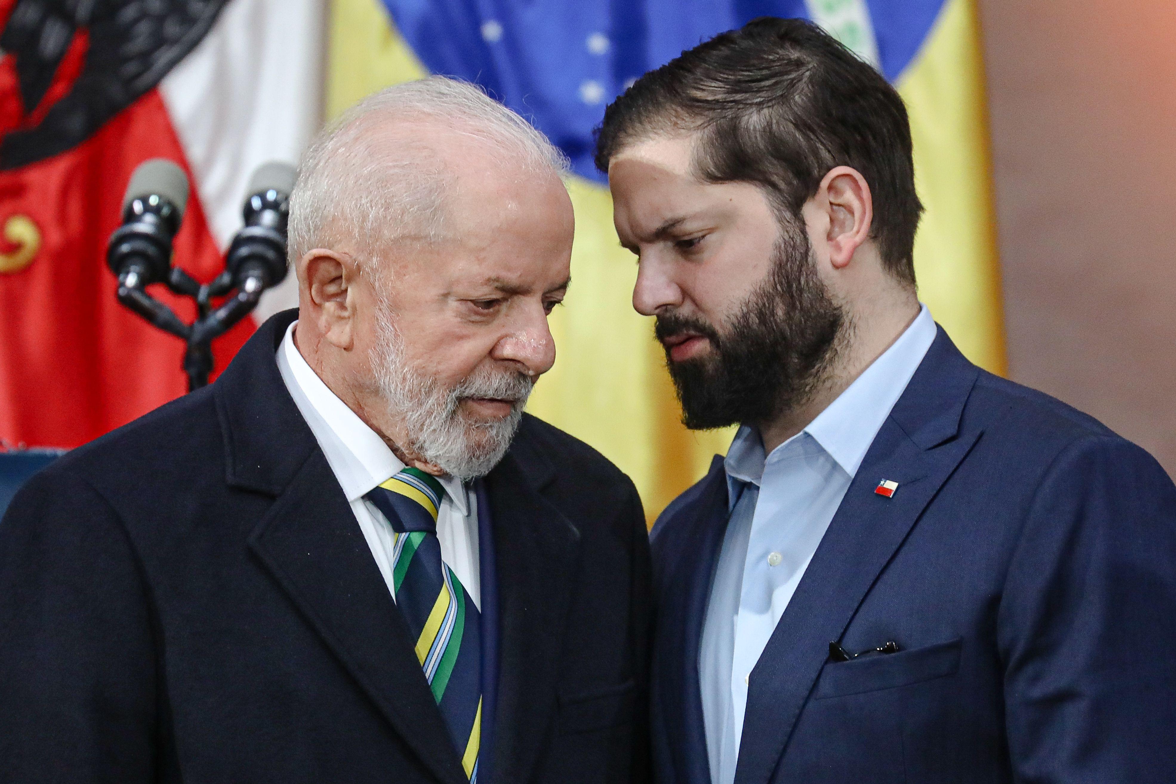 Lula y Boric en el palacio de La Moneda