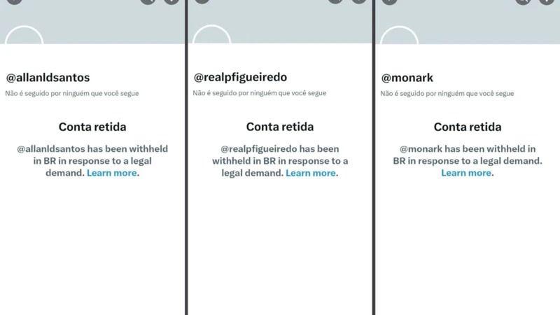 Mensagem de perfis bloqueados