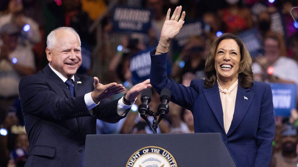 Harris and Walz hold first rally together as new Democratic ticket