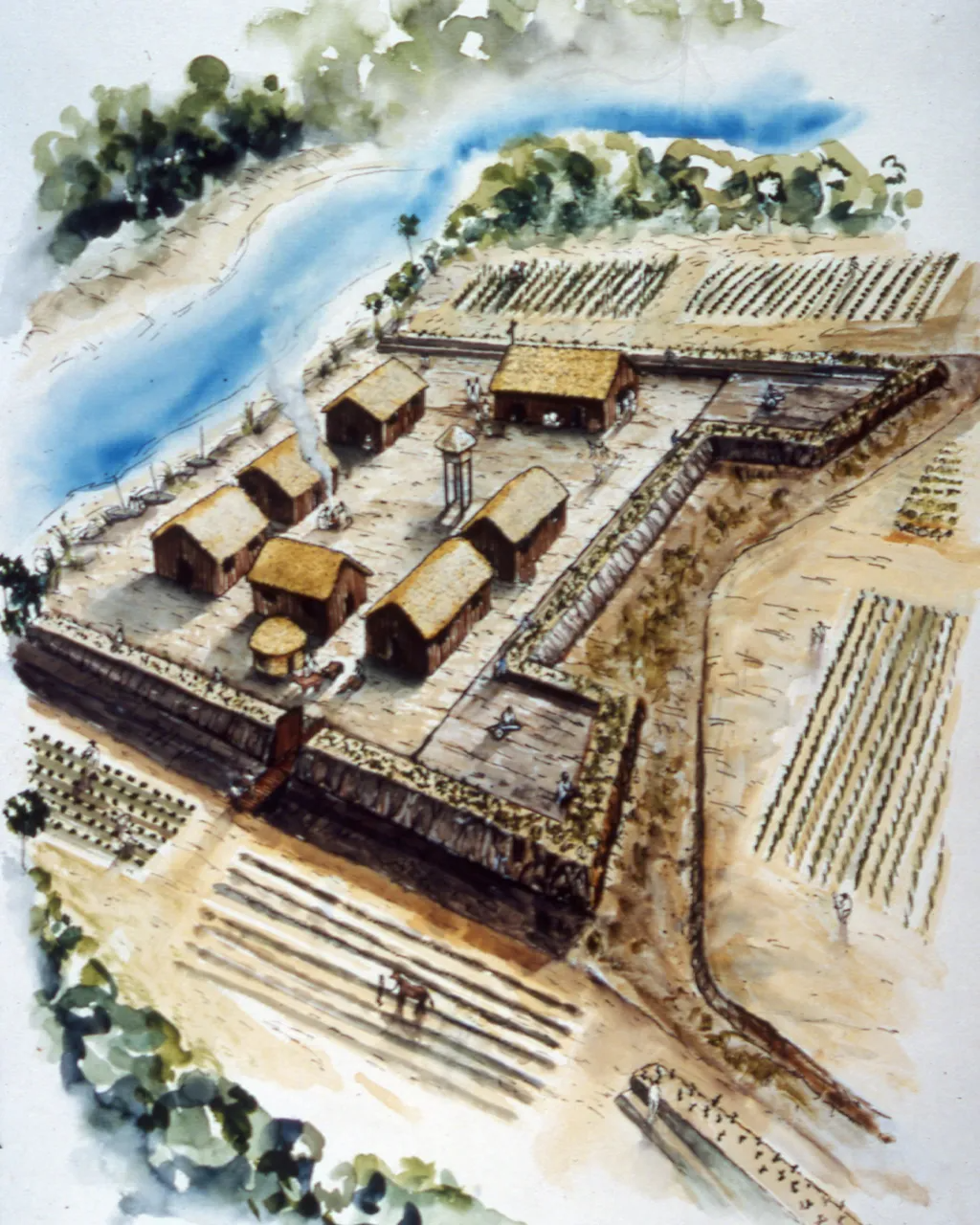 Imagen de cómo era el primer Fort Mose
