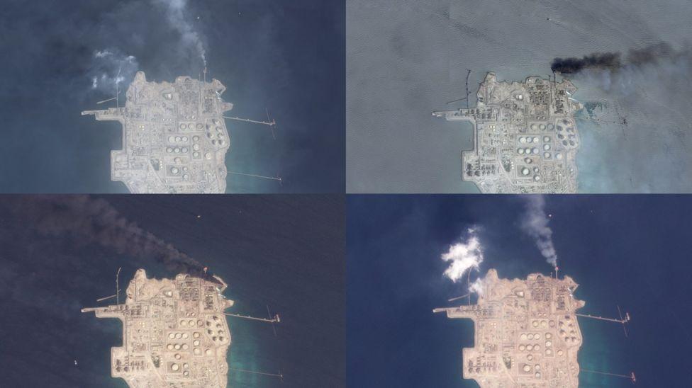 Vista aérea de una estación de gas en EAU