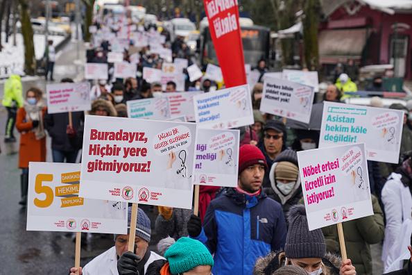 İstanbul'da doktorların eylemi